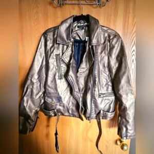 NWT Baccini Moto style faux leather bronze jacket, sz M